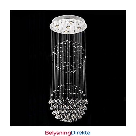 Pendellampe Moderne Krystalllysekrone 5 Lys Sølv Canpoy Klar Krystall Globe Taklamper Armaturer