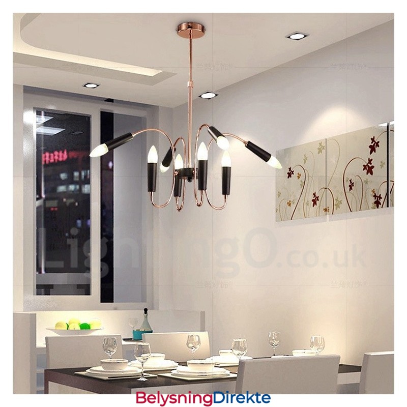 2-Etasjes 8-Lys Moderne Samtidslysekrone