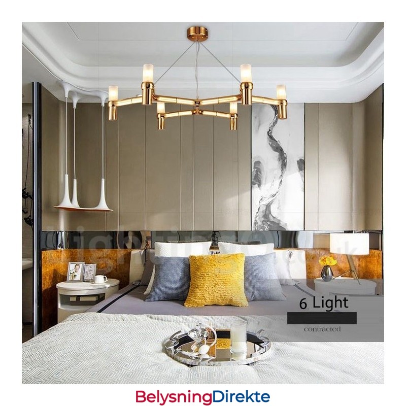 6 Lys, Ett Lag, Moderne, Samtidslysekronelampe