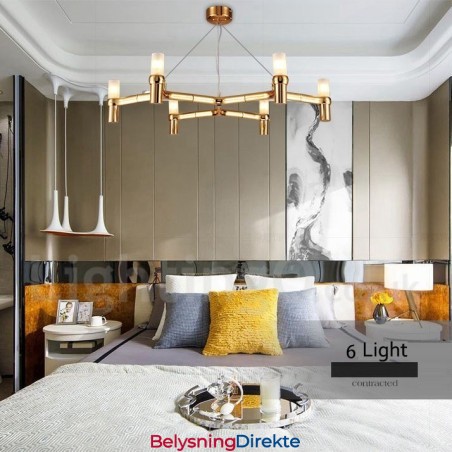 6 Lys, Ett Lag, Moderne, Samtidslysekronelampe