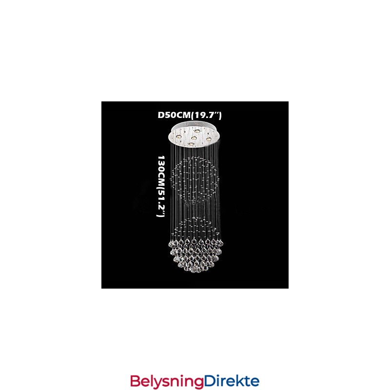 Pendellampe Moderne Krystalllysekrone 5 Lys Sølv Canpoy Klar Krystall Globe Taklamper Armaturer