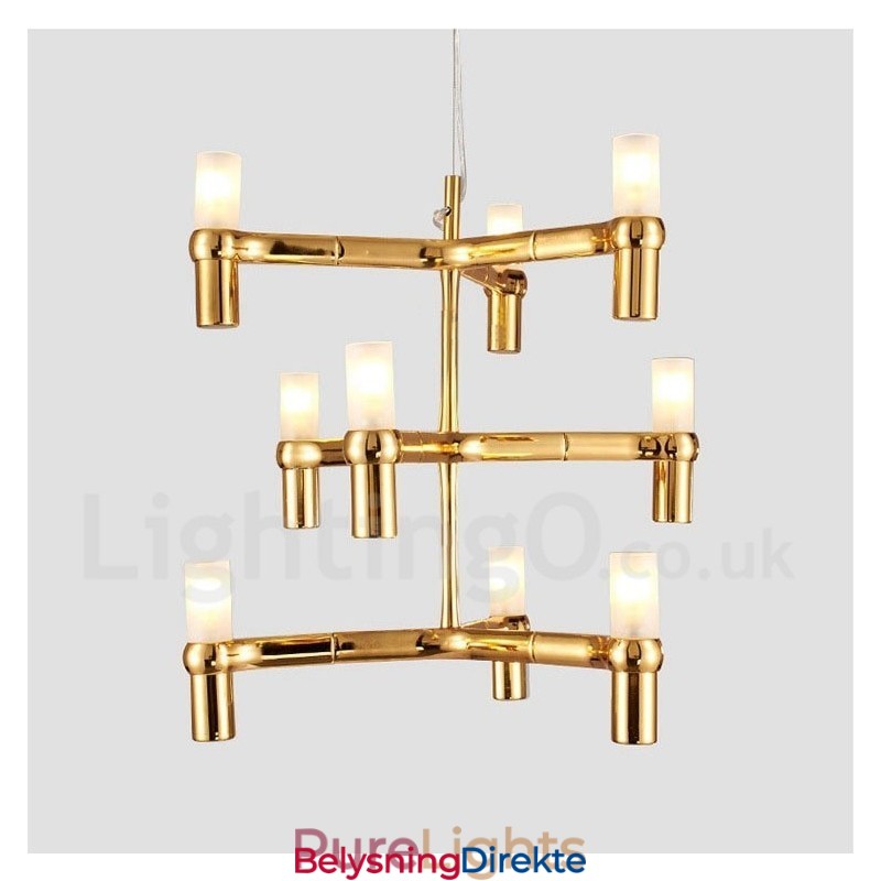 9 Lys 3-Etasjes Moderne Samtidslysekronelampe