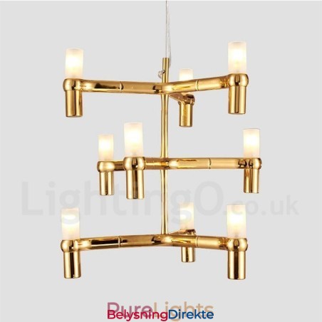 9 Lys 3-Etasjes Moderne Samtidslysekronelampe