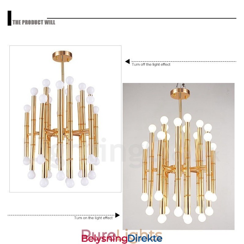 Moderne Og Samtidskunstnerisk Lysekrone Med 30 Lys Og 2 Etasjer