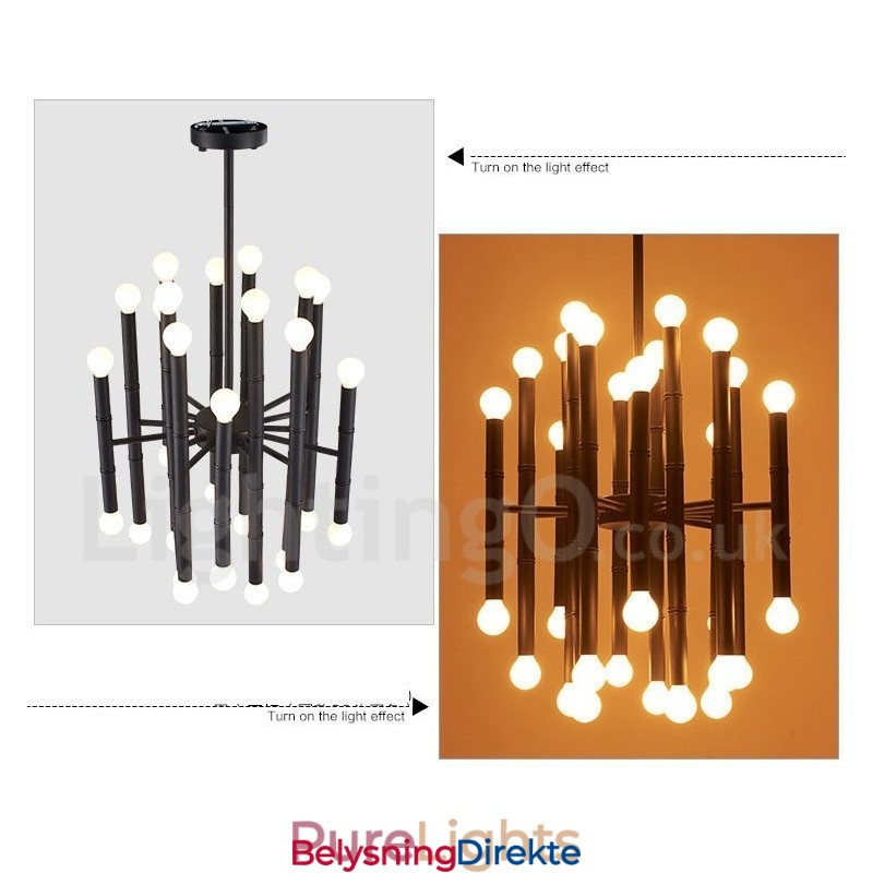 Moderne Og Samtidskunstnerisk Lysekrone Med 30 Lys Og 2 Etasjer