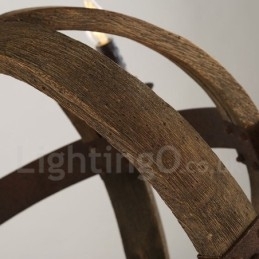 Landlig Vintage Trelysekrone Med 6 Lys