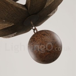 Landlig Vintage Trelysekrone Med 6 Lys