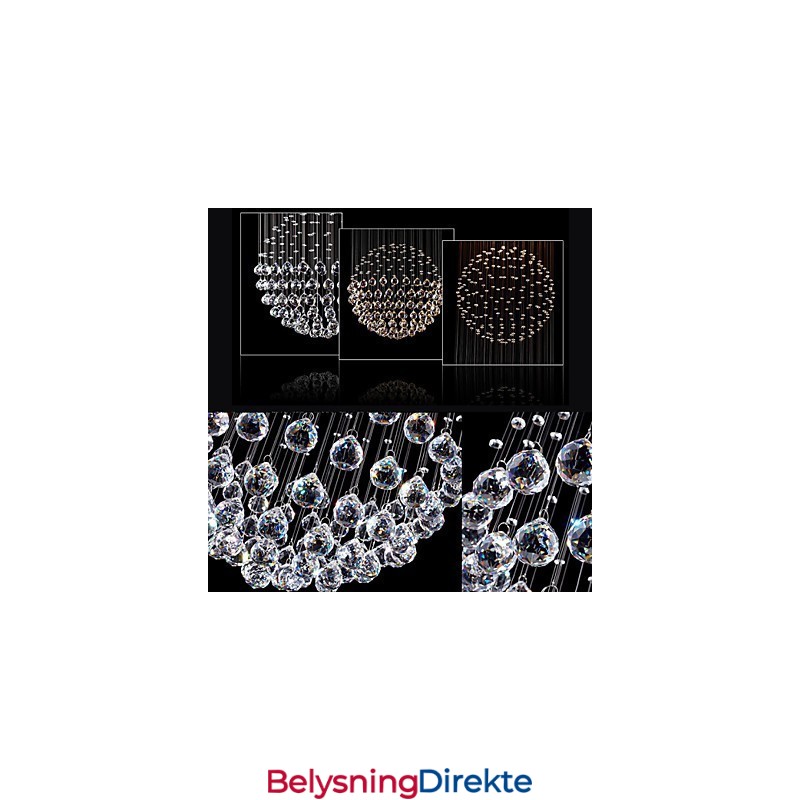 Pendellampe Moderne Krystalllysekrone 5 Lys Sølv Canpoy Klar Krystall Globe Taklamper Armaturer