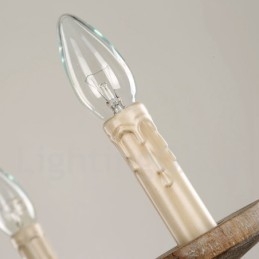 Landlig Vintage Tre 6-Lys Lysekrone I Ett Nivå Med Trelampe