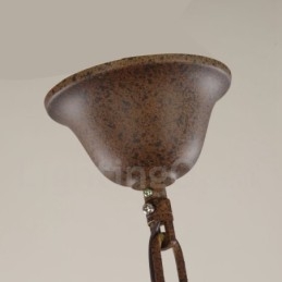 Landlig Vintage Tre 6-Lys Lysekrone I Ett Nivå Med Trelampe