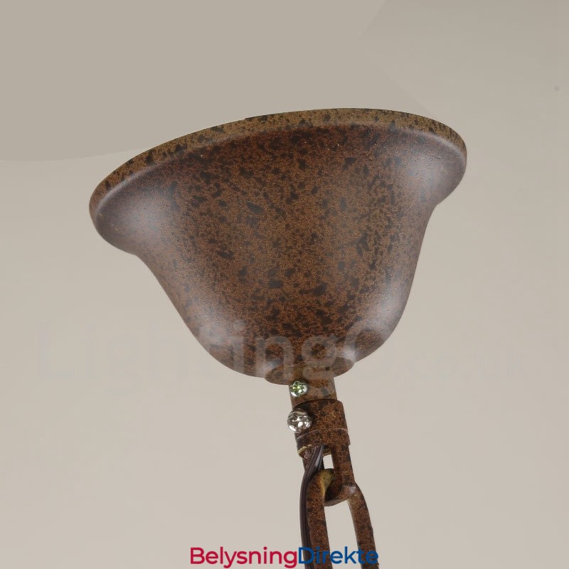 Landlig Vintage Tre 6-Lys Lysekrone I Ett Nivå Med Trelampe