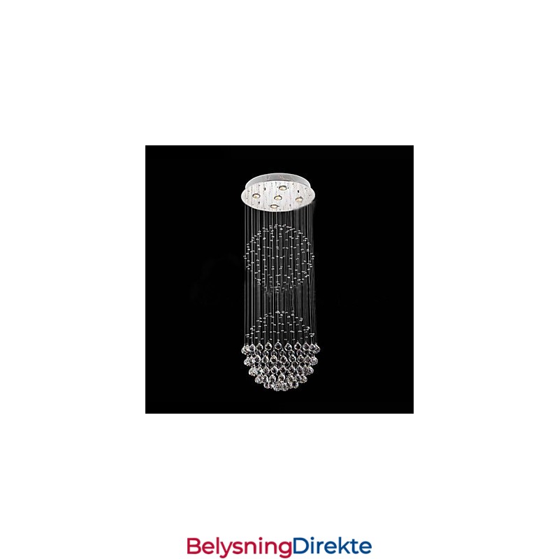 Pendellampe Moderne Krystalllysekrone 5 Lys Sølv Canpoy Klar Krystall Globe Taklamper Armaturer