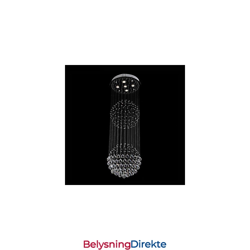 Pendellampe Moderne Krystalllysekrone 5 Lys Sølv Canpoy Klar Krystall Globe Taklamper Armaturer