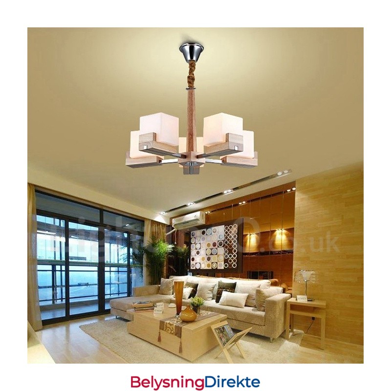 Tre Moderne Samtidskunst 5 Lysende Enkelt Etasje Lysekrone Lampe