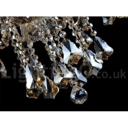 Retro Vintage Cognac Farge K9 Krystall Moderne Lysekrone Med 6 Lys