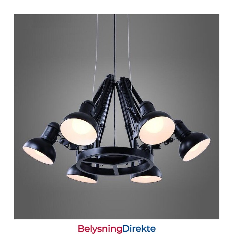 6 Lys Moderne Samtidskunstnerisk Lysekronelampe Med Ett Lag