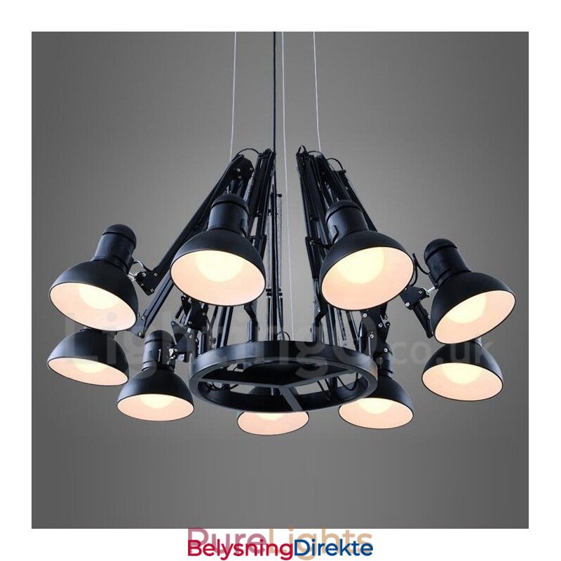 9 Lys Moderne Samtidskunstnerisk Lysekronelampe Med Ett Lag