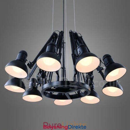 9 Lys Moderne Samtidskunstnerisk Lysekronelampe Med Ett Lag