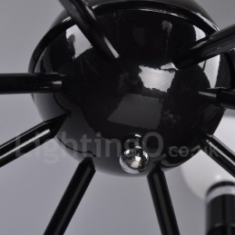 Svart Retro Vintage Metall 8 Lys Én-Etasjes Lysekrone