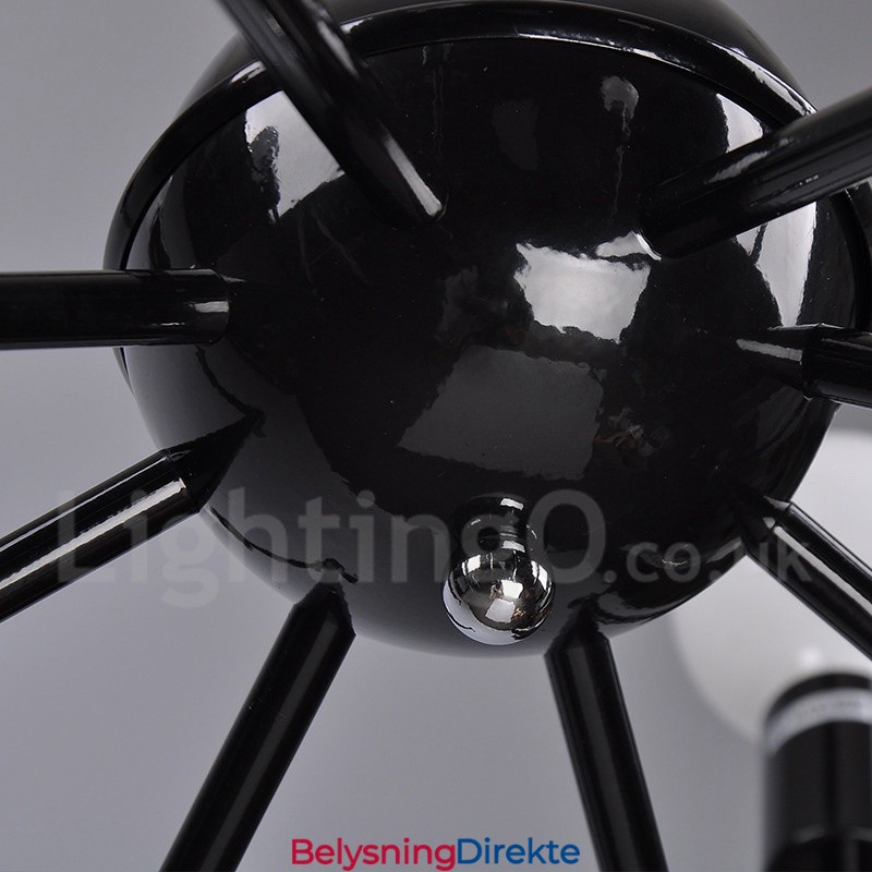Svart Retro Vintage Metall 8 Lys Én-Etasjes Lysekrone