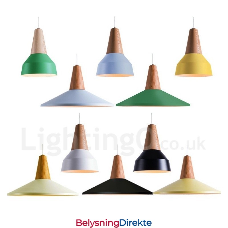 1 Lys Moderne Samtidskunstnerisk Anhengslampe I Tre