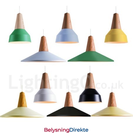 1 Lys Moderne Samtidskunstnerisk Anhengslampe I Tre