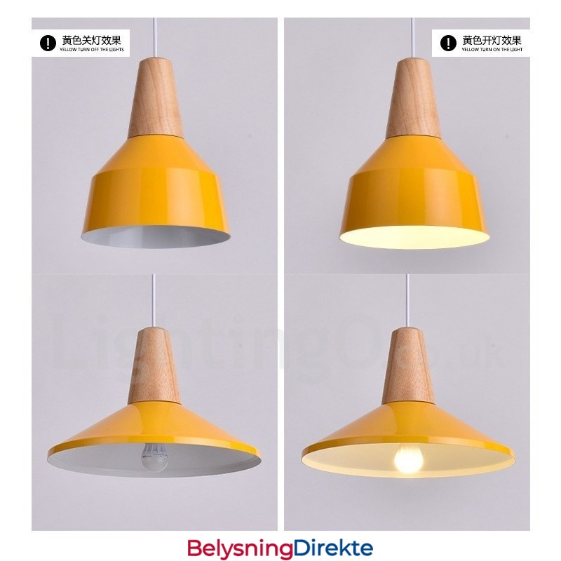 1 Lys Moderne Samtidskunstnerisk Anhengslampe I Tre