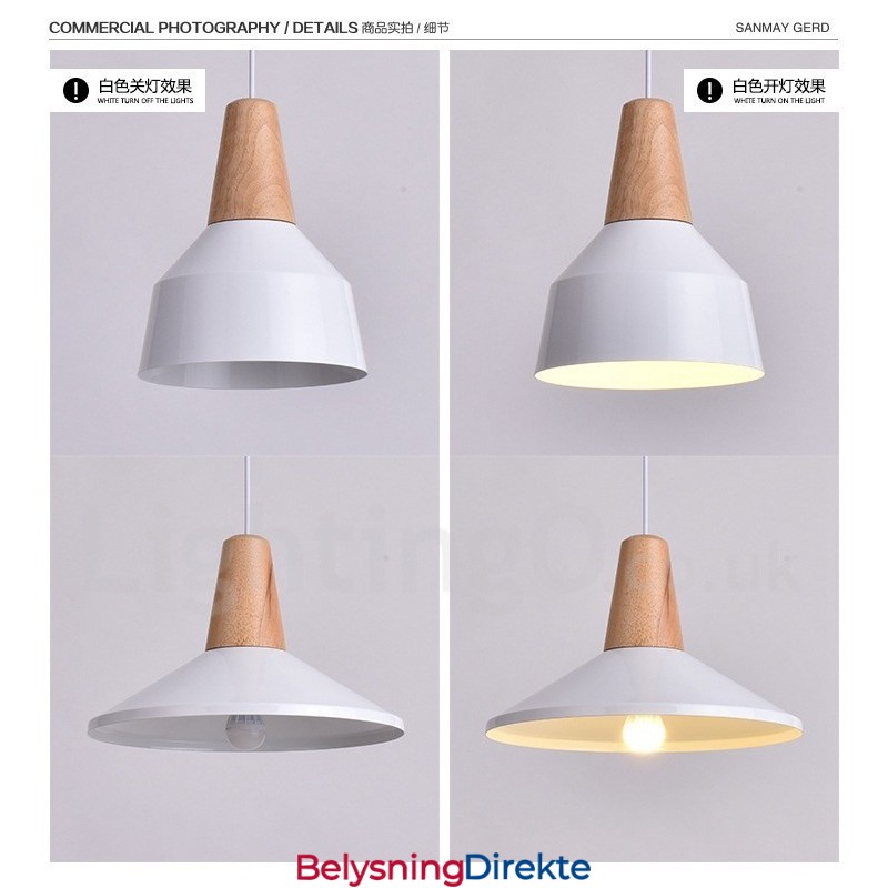 1 Lys Moderne Samtidskunstnerisk Anhengslampe I Tre