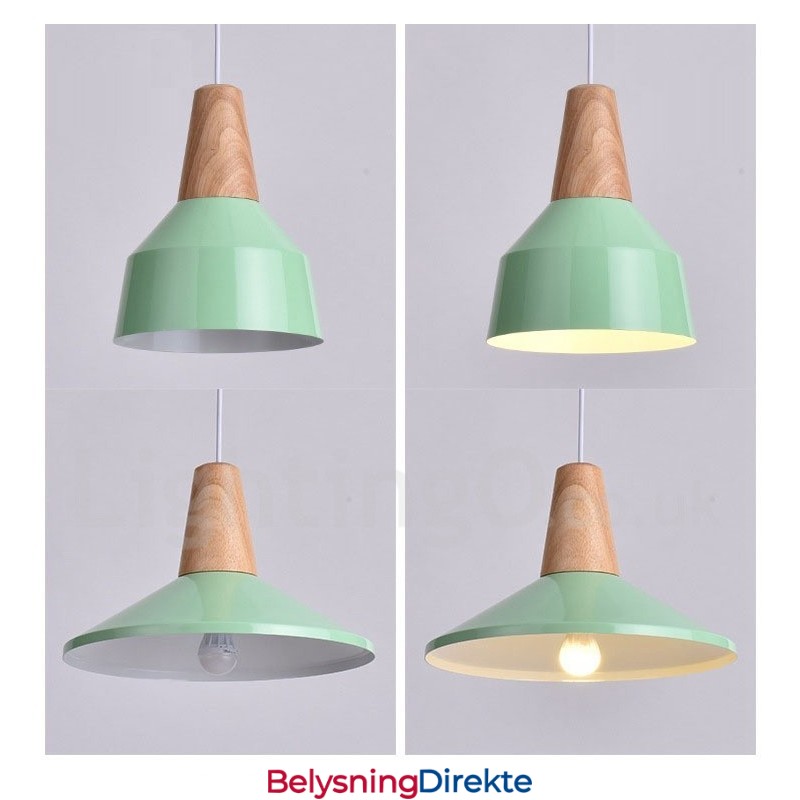 1 Lys Moderne Samtidskunstnerisk Anhengslampe I Tre