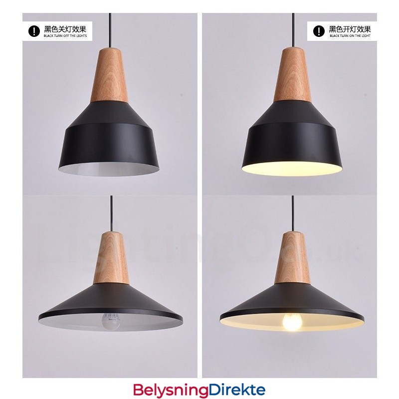 1 Lys Moderne Samtidskunstnerisk Anhengslampe I Tre