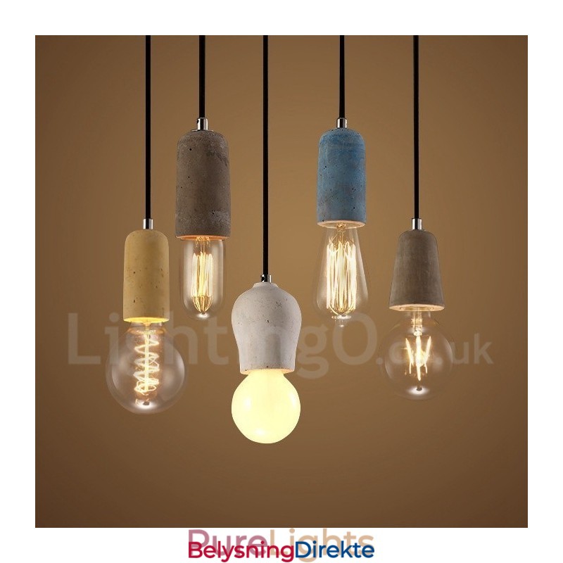 Rustikk Betong Pendellampe Med 1 Lys