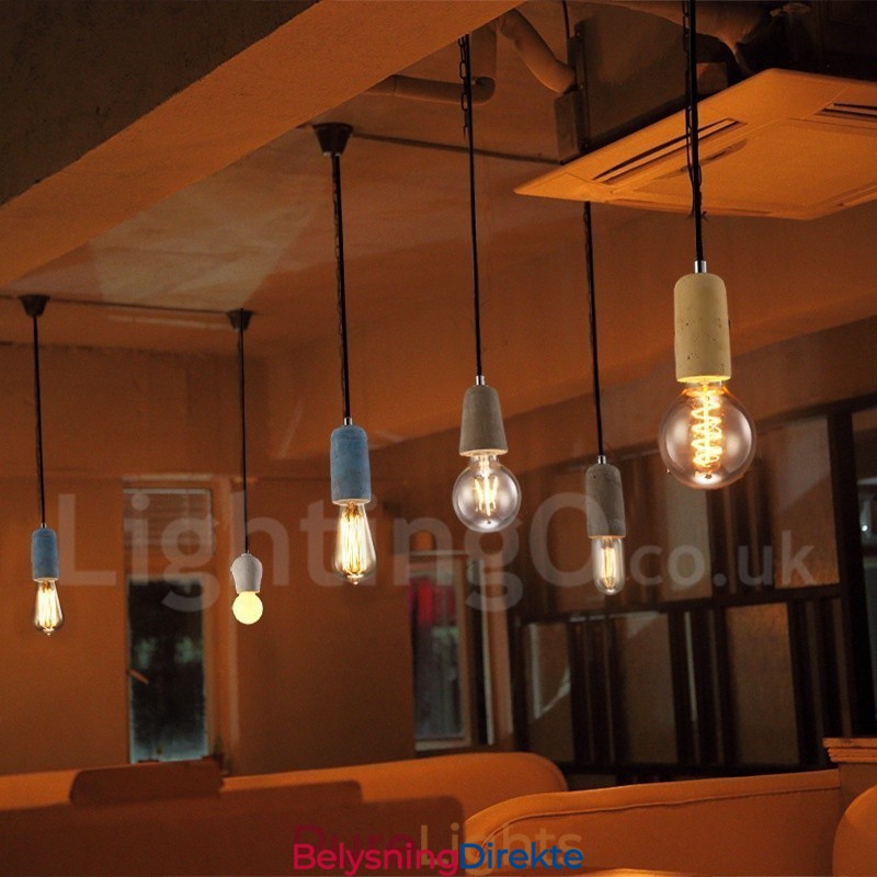 Rustikk Betong Pendellampe Med 1 Lys