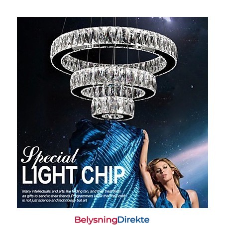 Krystalllysekronelys Moderne Belysning Tre Ringer D305070 K9 Store Krystalltaklamper