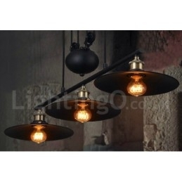 Landlig Vintage Metallpendellampe Med 3 Lys