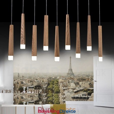 1 Lys Moderne Samtidskunstnerisk Anhengslampe I Tre