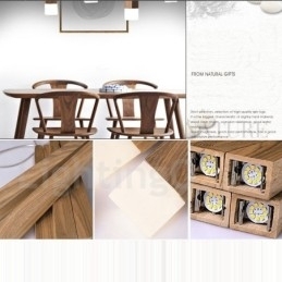 1 Lys Moderne Samtidskunstnerisk Anhengslampe I Tre