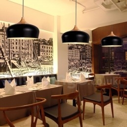 1 Lys Moderne Samtidskunstnerisk Anhengslampe I Tre