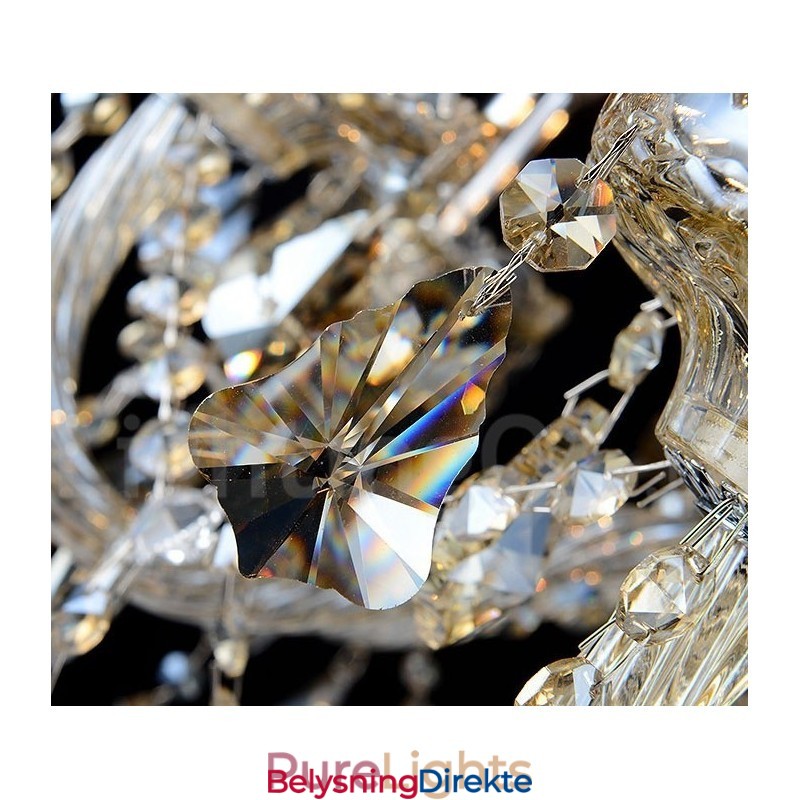 Retro Vintage Cognac Farge K9 Krystall Moderne Lysekrone Med 6 Lys