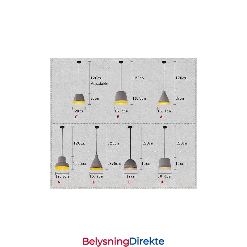 1 Lys Vintage Betong Pendellampe