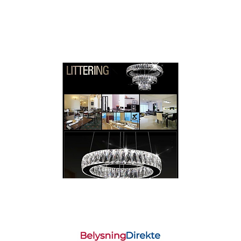 Krystalllysekronelys Moderne Belysning Tre Ringer D305070 K9 Store Krystalltaklamper