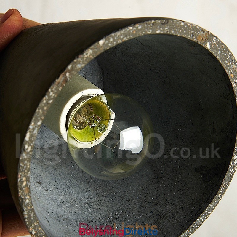 Moderne, Samtidskunstnerisk Tre- Og Betonghenglampe I Flere Farger