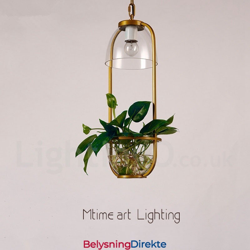 Tradisjonell Klassisk Glasspendellampe Med Én Lyskilde