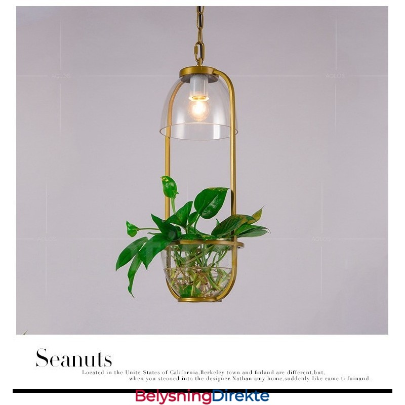 Tradisjonell Klassisk Glasspendellampe Med Én Lyskilde