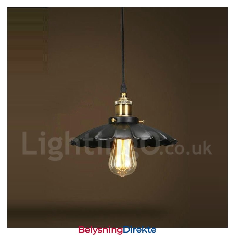 Svart Metall Vintage Pendellampe