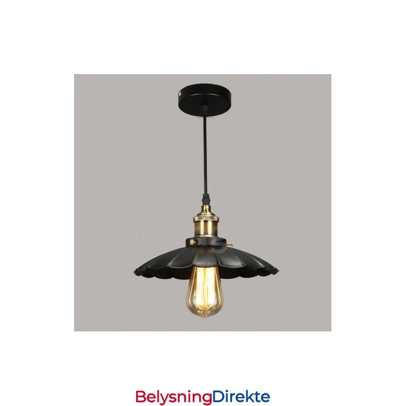 Svart Metall Vintage Pendellampe