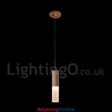 Moderne Samtids Pendellampe I Tre Med Én Lyspære