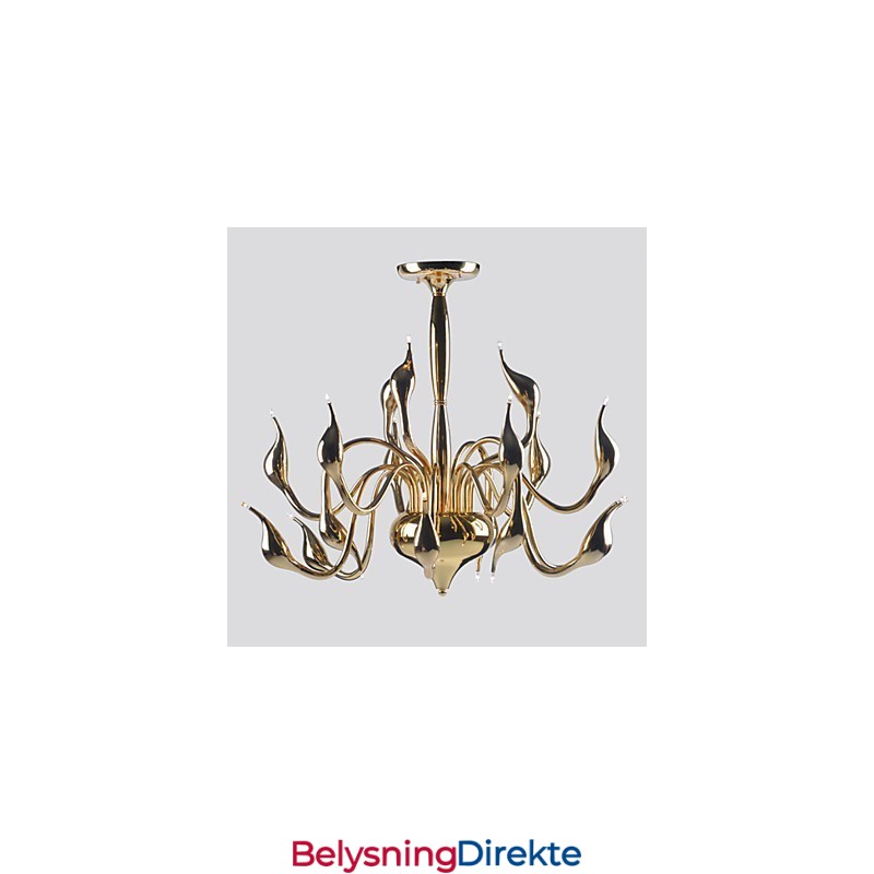 Moderne Lysekronelampe 18 Lys G4 Gullbelagt