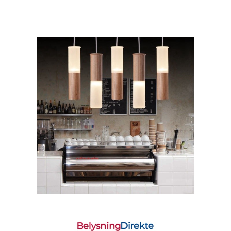 Moderne Og Samtidskunstnerisk Pendellampe I Tre Med 5 Lys