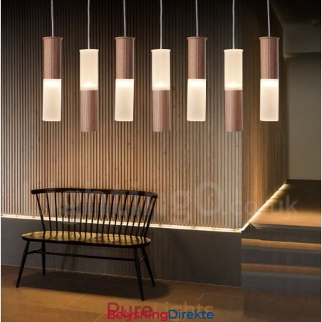 Moderne Og Samtidskunstnerisk Pendellampe I Tre Med 7 Lys