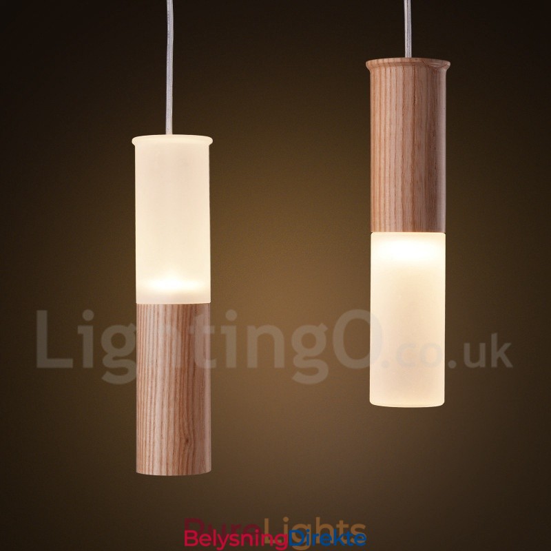 Moderne Og Samtidskunstnerisk Pendellampe I Tre Med 7 Lys